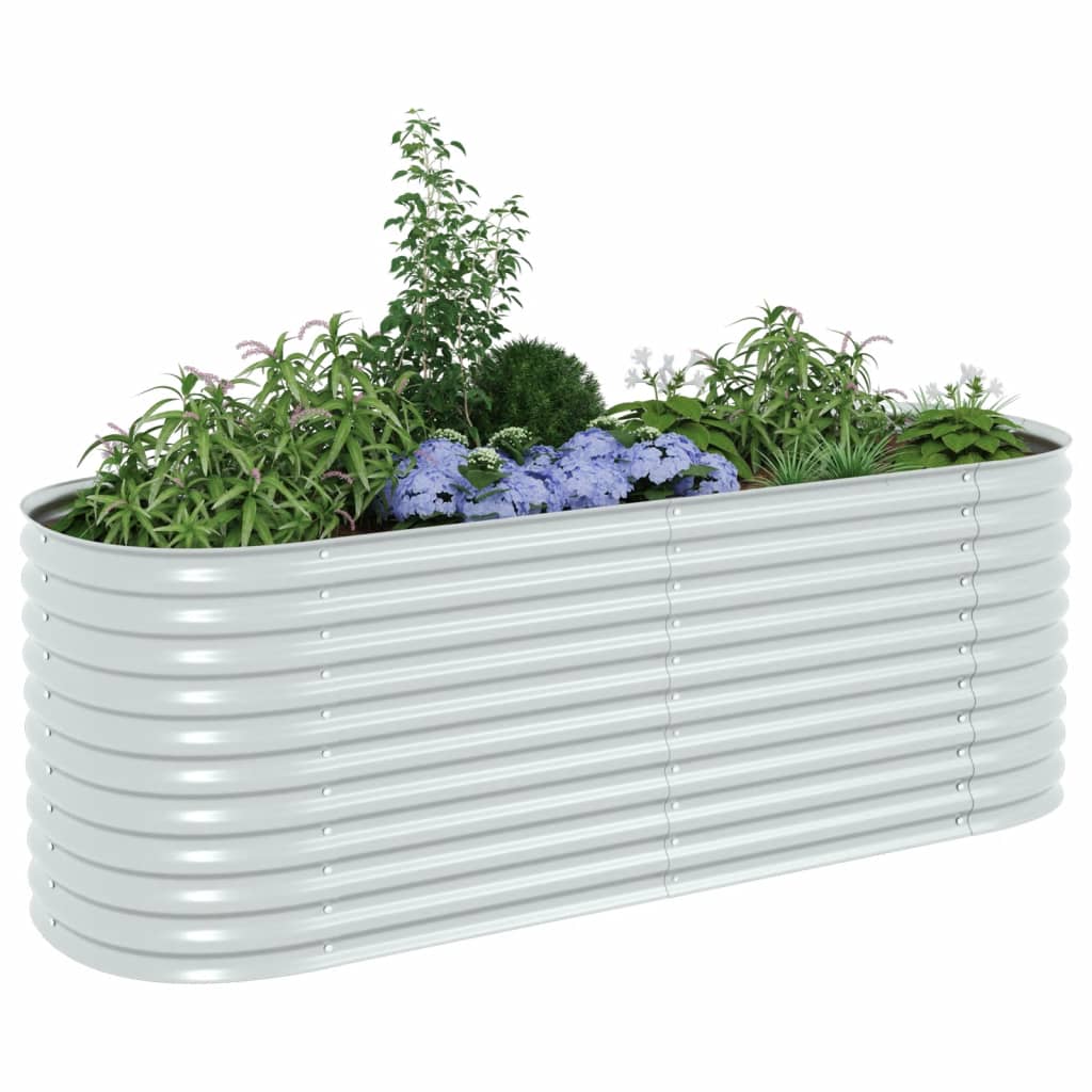 Vidaxl Planter raised 240x80x81 cm galvanized steel silver