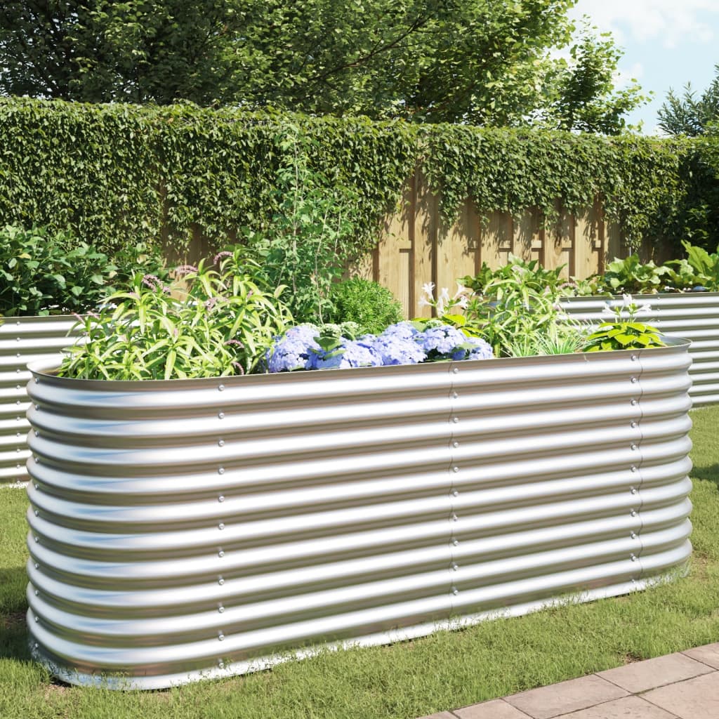 Vidaxl Planter raised 240x80x81 cm galvanized steel silver