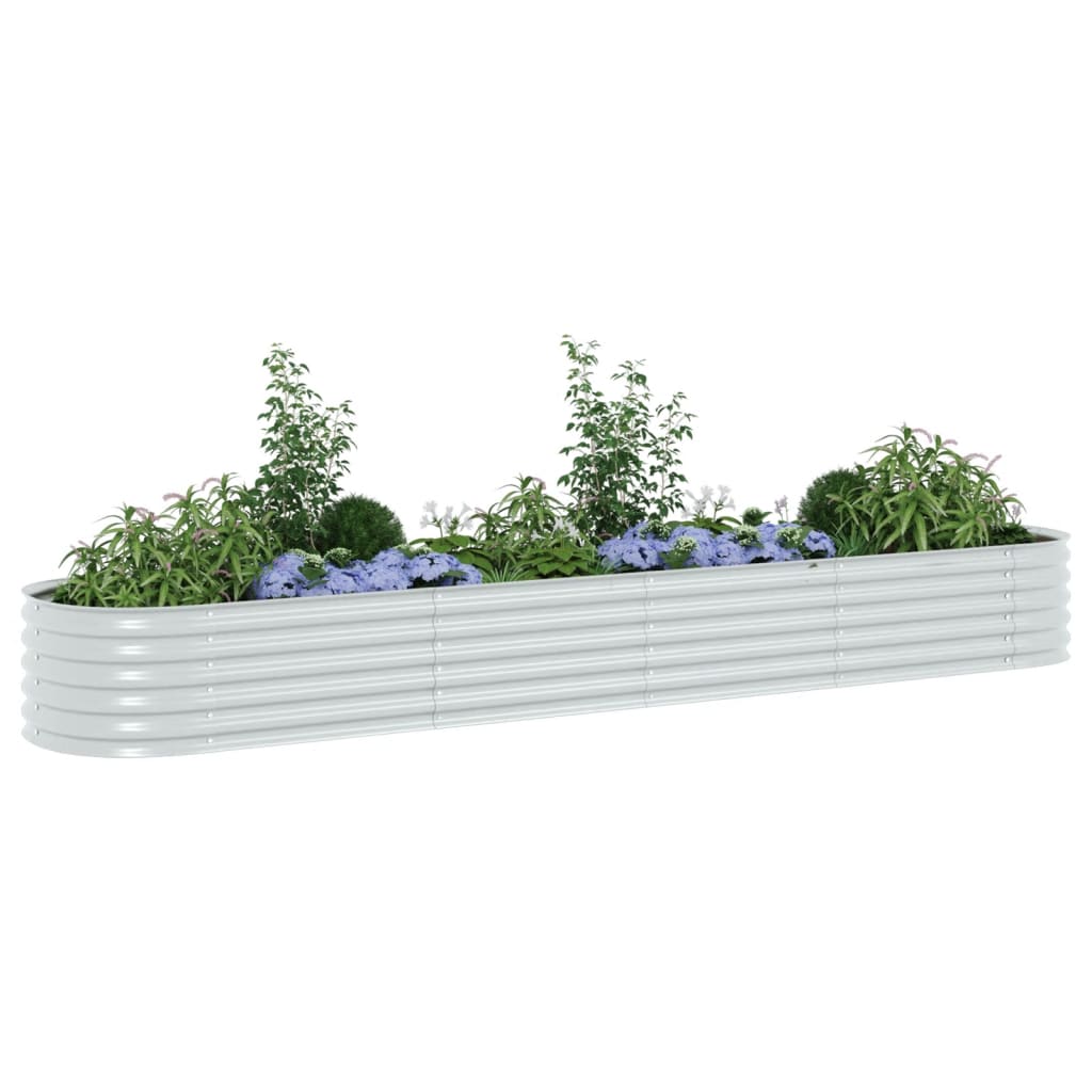 Vidaxl Planter Insert 400x80x44 cm Galvaniserat stålsilver