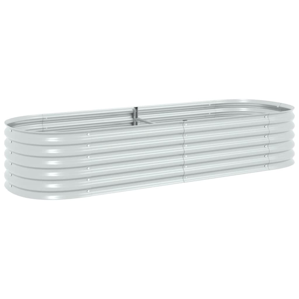 Vidaxl Planter surélevé 240x80x44 cm en acier galvanisé en argent