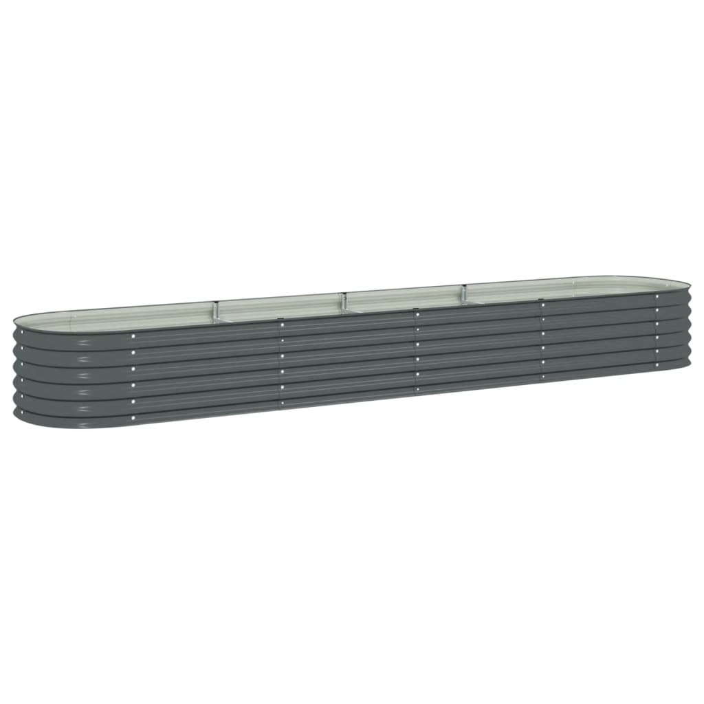 Vidaxl Planter Insertar 400x80x44 cm de acero galvanizado gris