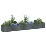 Vidaxl Planter Insertar 400x80x44 cm de acero galvanizado gris