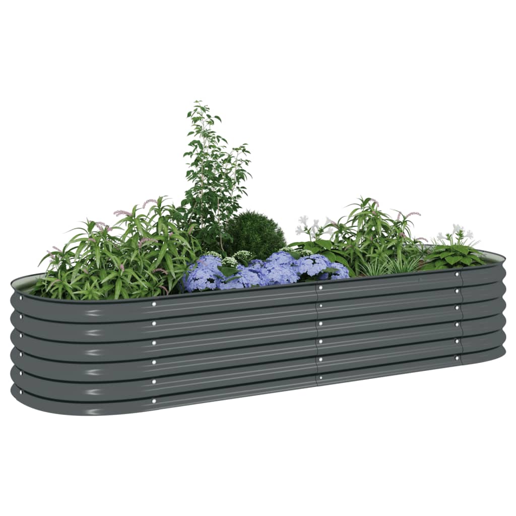 Vidaxl Planter höjde 240x80x44 cm galvaniserat stålgrå