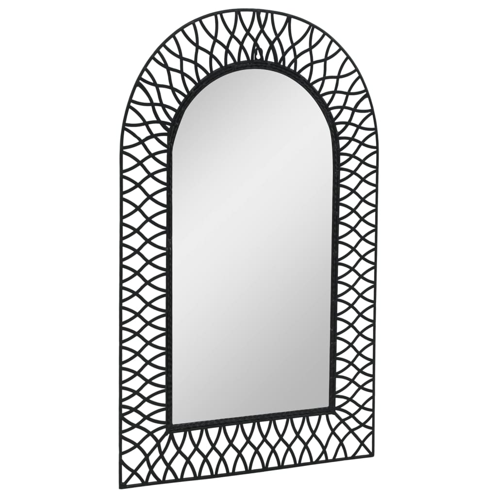 Vidaxl Garden Wall Mirror Bent 50x80 cm noir