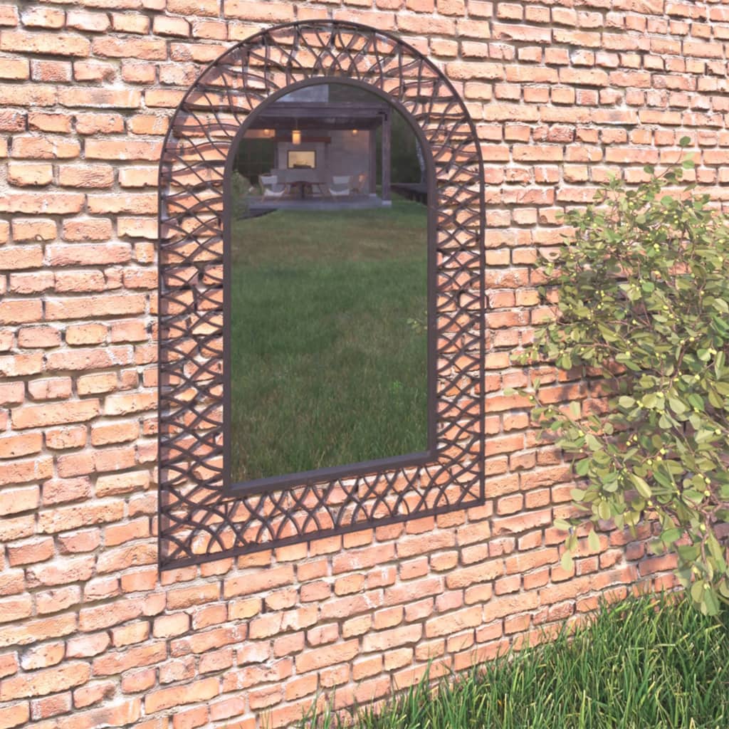 Vidaxl Garden Wall Mirror Bent 50x80 cm noir