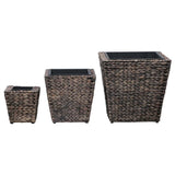 Vidaxl Planters raised 3 St Waterhyacint Brown