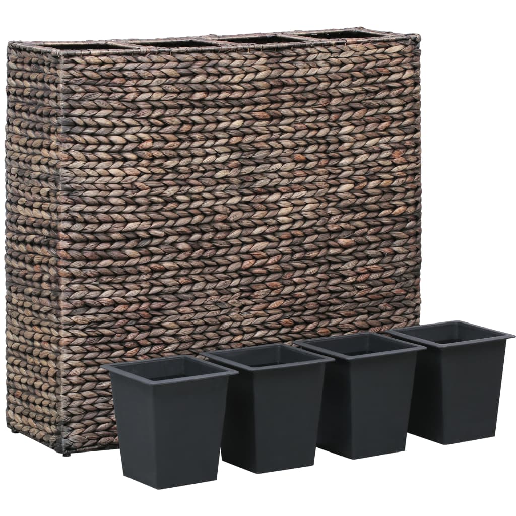 Bidaxl Planter uppvuxen med 4 krukor Waterhyacint Brown