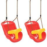 Vidaxl Baby Swings 2 Sts med säkerhetsbältet PP Red