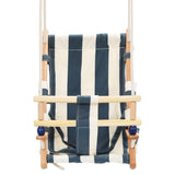 VidaXL Babyschommel met veiligheidsgordel katoen hout blauw