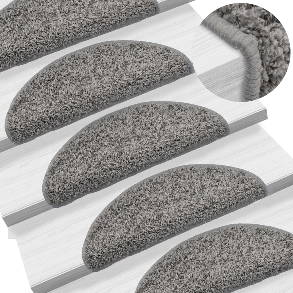 Vidaxl stair mats 15 st 56x17x3 cm gray