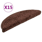 Vidaxl stair mats 15 st 56x17x3 cm brown