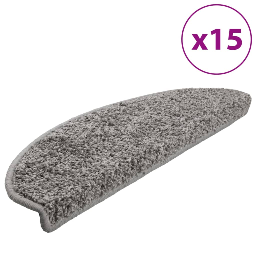 Vidaxl Stair Mats 15 St 65x21x4 cm grå