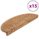 Vidaxl stair mats 15 st 65x21x4 cm beige