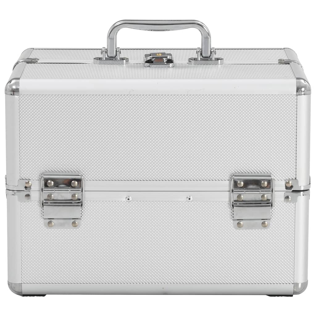 Vidaxl makeup suitcase 22x30x21 cm aluminum silver colored