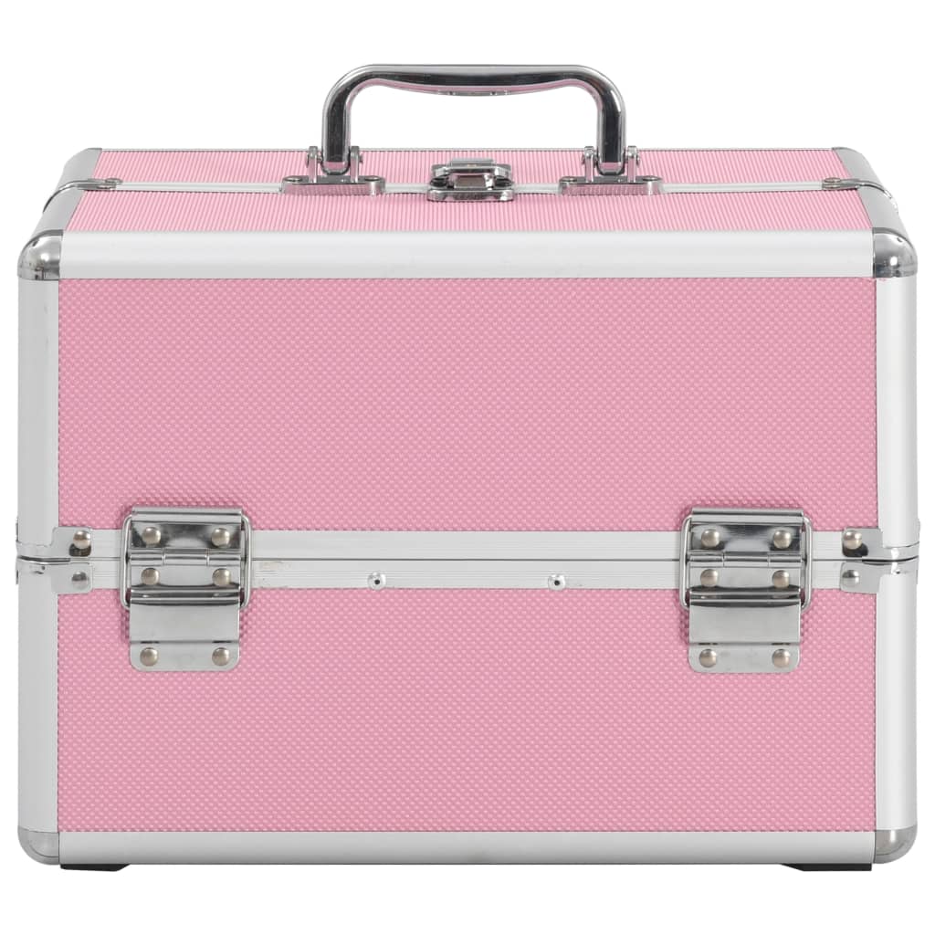 Vidaxl Makeup Koffer 22x30X21 cm Aluminium rosa