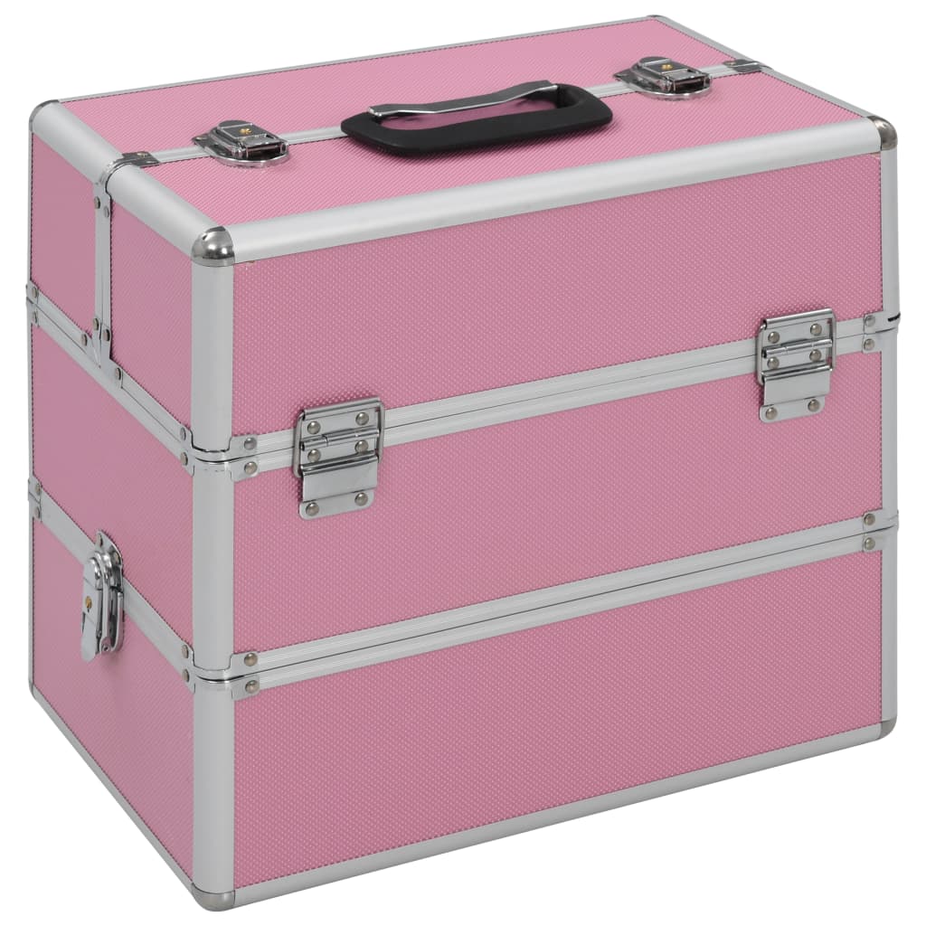 Vidaxl Makeup Koffer 37x24x335 cm Aluminium rosa