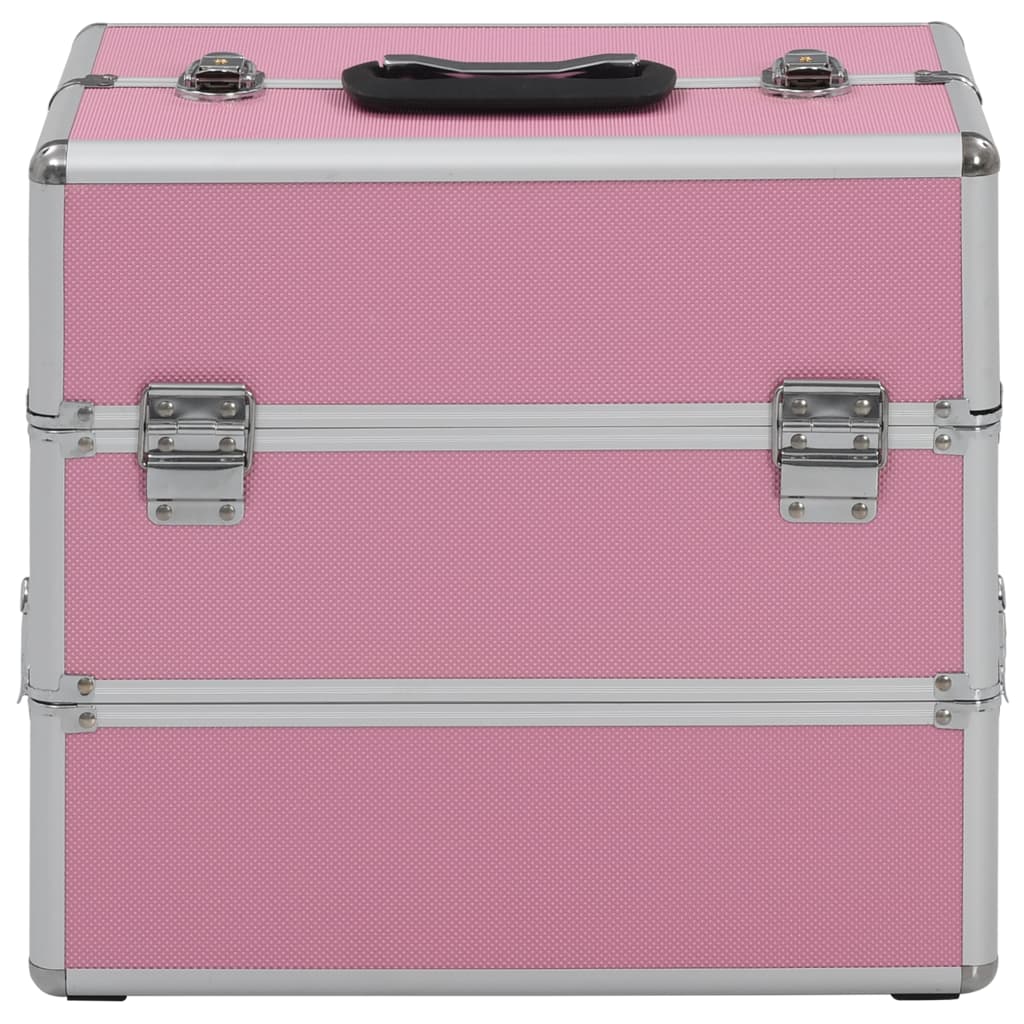 Vidaxl Makeup Koffer 37x24x335 cm Aluminium rosa