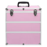 Vidaxl Makeup Koffer 37x24x40 cm Aluminium rosa