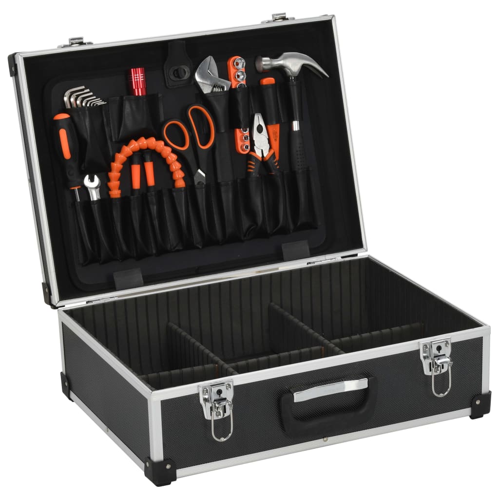 Vidaxl tool case 46x33x16 cm aluminum black