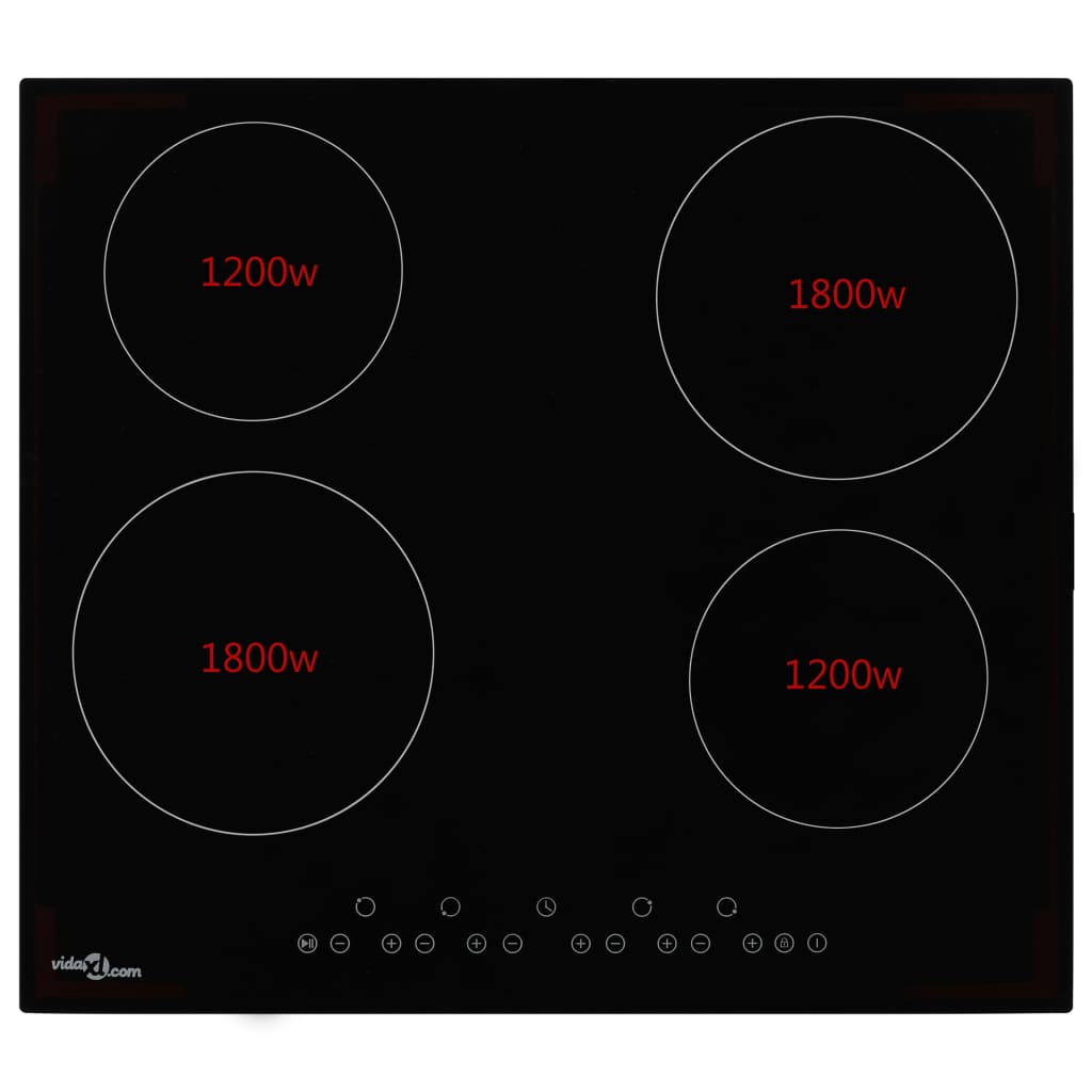 Vidaxl Ceramic Hob med 4 matlagningszoner Touch Control 6000 W