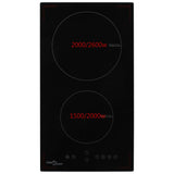 Vidaxl Induktioun Hob mat 2 Kachzonen Touch Control 3500 w Glas