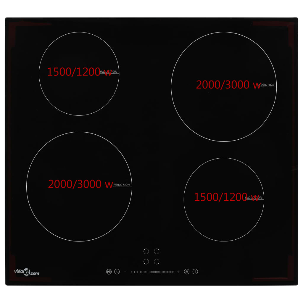 VIDAXL -Induktionskochfeld mit 4 Kochzonen Touch Control 7000 W Glas