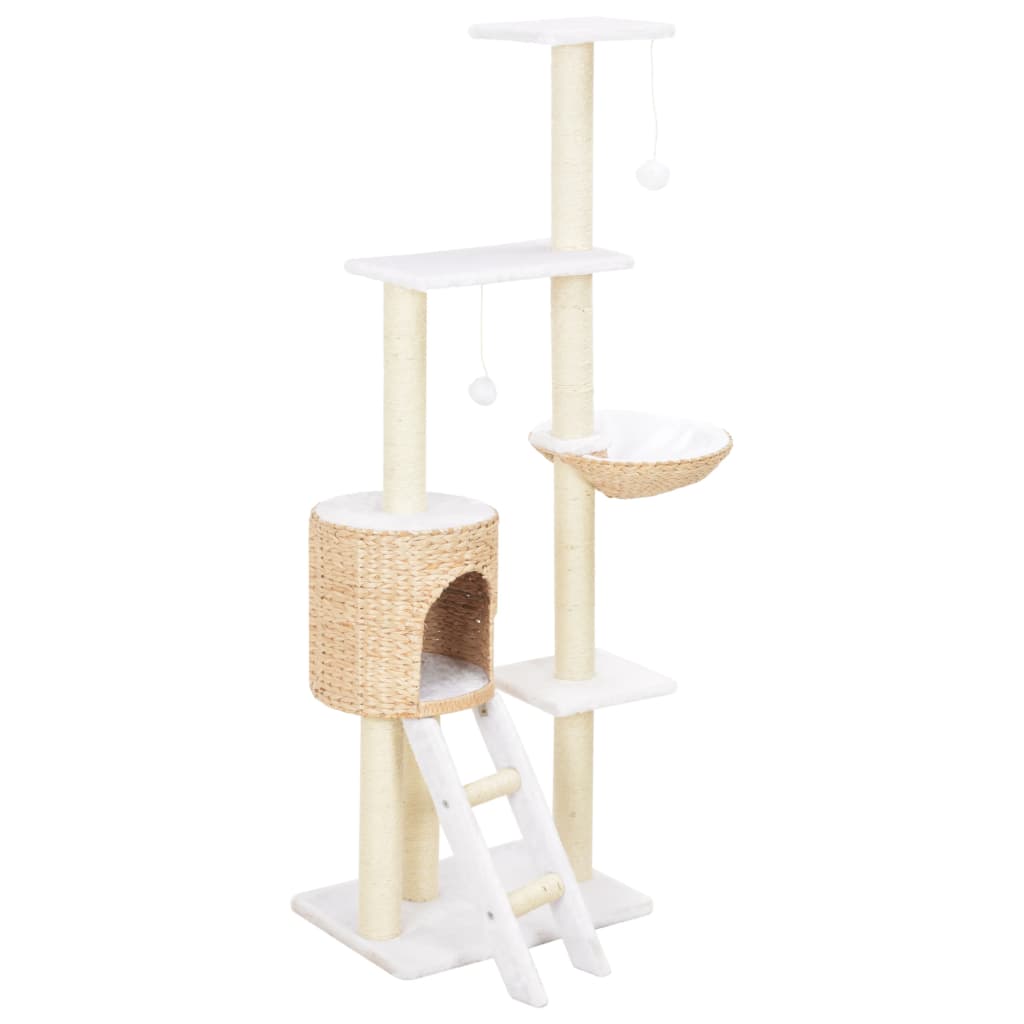 Vidaxl Cat Scratching Post med sisal skrabe bunke af havgræs