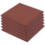 Vidaxl valet tile 6 st 50x50x3 cm Gummi rout