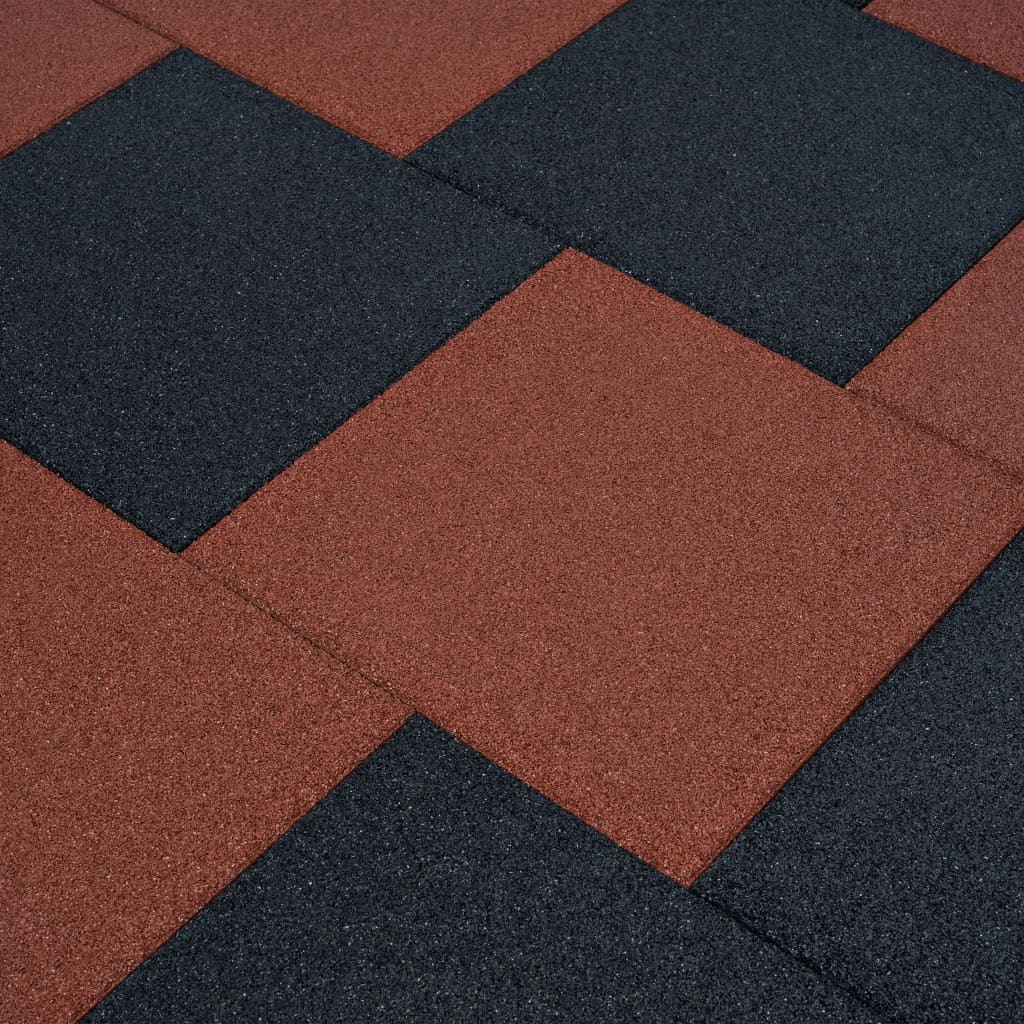 Vidaxl Valt Tile 6 St 50x50x3 cm gummi rød