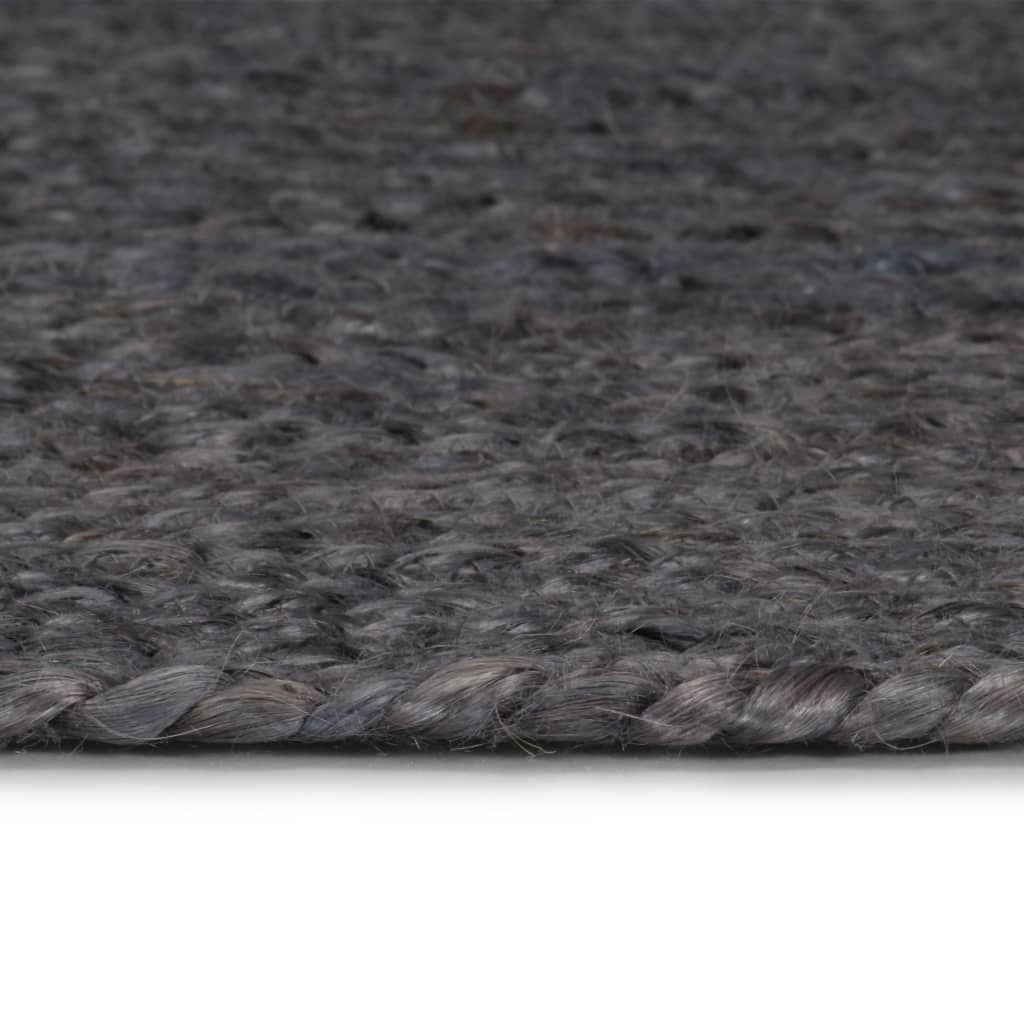 Vidaxl rug handmade around 150 cm jute dark gray