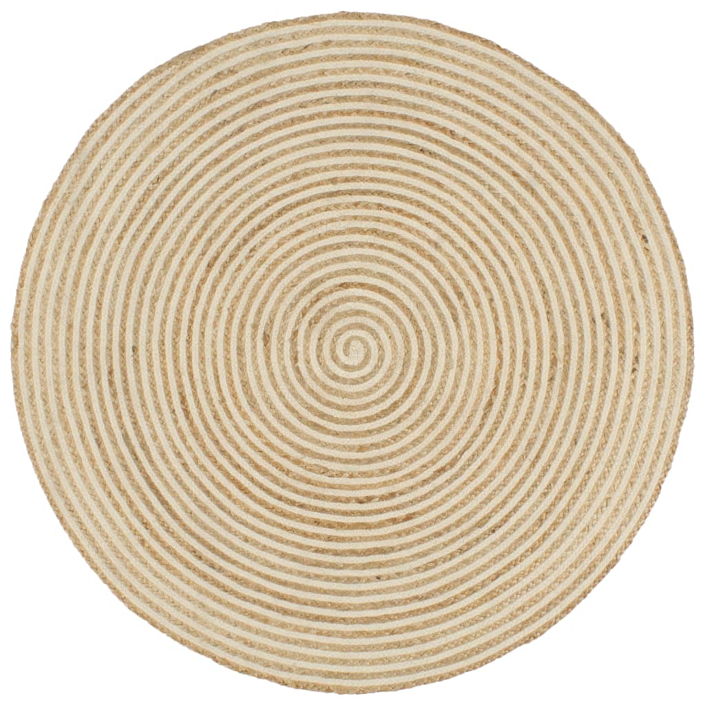 Vidaxl -mattan handgjorda med spiraldesign 90 cm jute vit