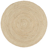 Vidaxl -mattan handgjorda med spiraldesign 90 cm jute vit