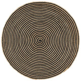 Viaxl tapis fait à la main avec design en spirale 90 cm de jute noire