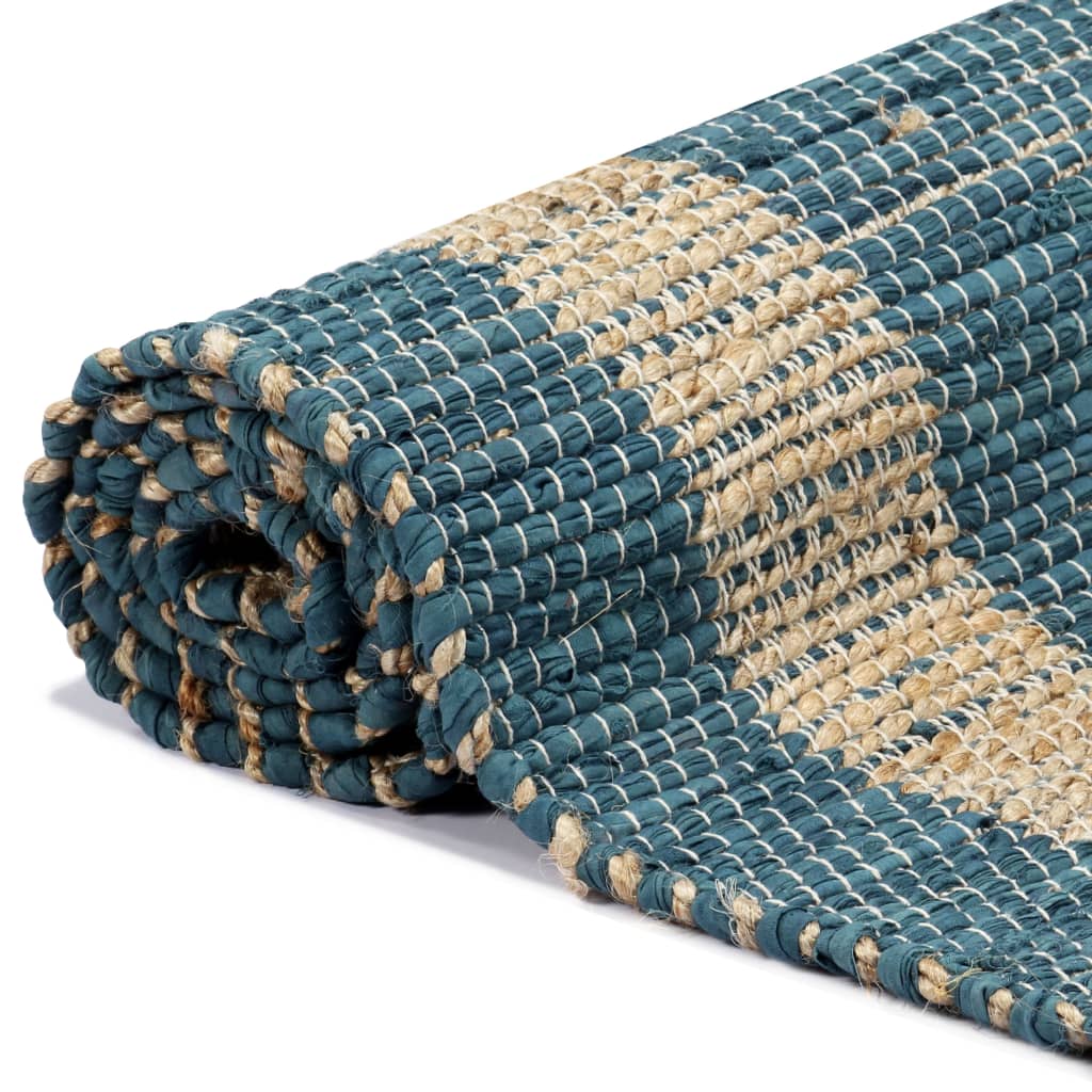 Vidaxl rug handmade 80x160 cm jute blue