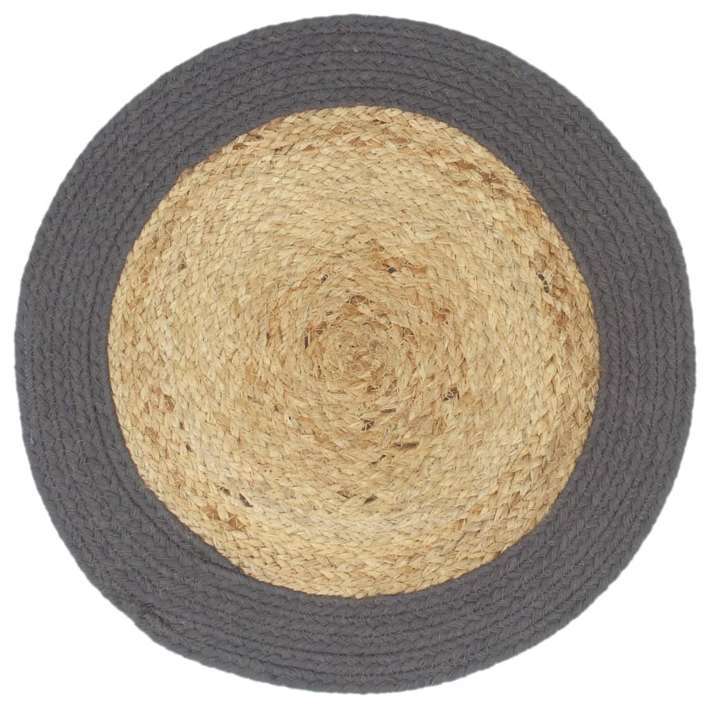 Vidaxl Placemats 4 st 38 cm jute and cotton of course and anthracite