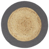 Vidaxl Placemats 6 St 38 cm jute og bomull selvfølgelig og antracitt