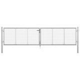 Vidaxl poort 415x125 cm galvanizované ocelové stříbrné barvy