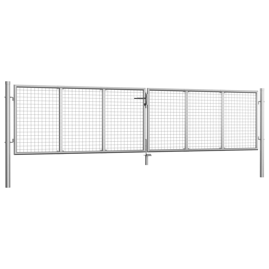 Vidaxl poort 415x125 cm galvanizované ocelové stříbrné barvy