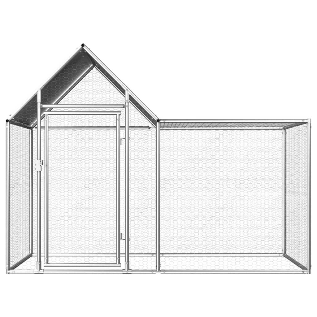 Vidaxl Chicken Run 2x1x1,5 m ocynkowana stal