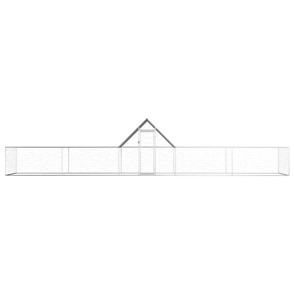 Vidaxl Chicken Run 10x2x2 M Galvanized Steel