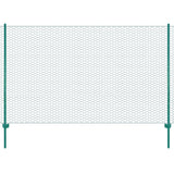 VidaXL Draadgaashek met palen 25x2 m staal groen