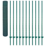 Vidaxl wire mesh fet with posts 25x2 m steel green