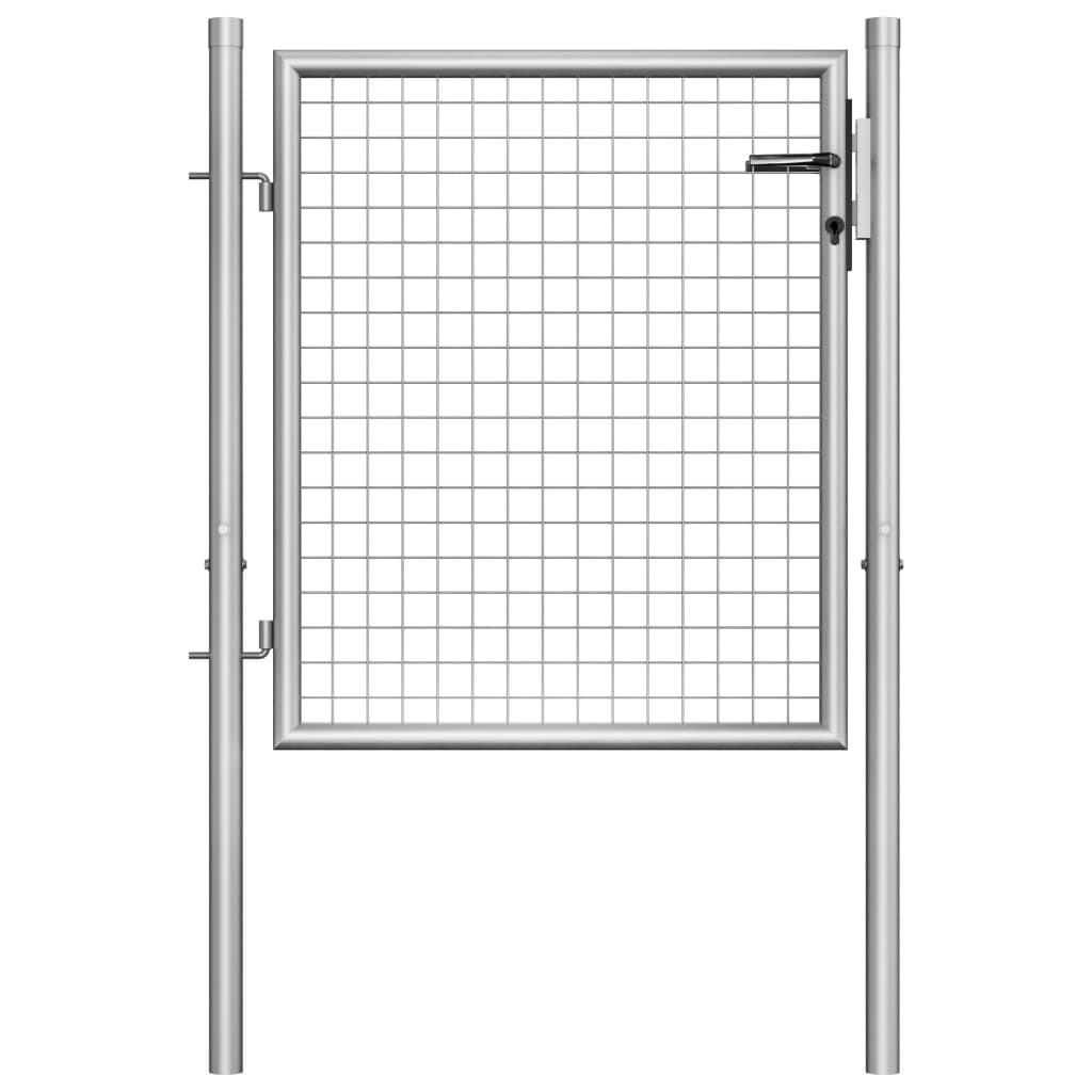 Vidaxl port 105x125 cm galvaniséiert Stol Sëlwer faarweg