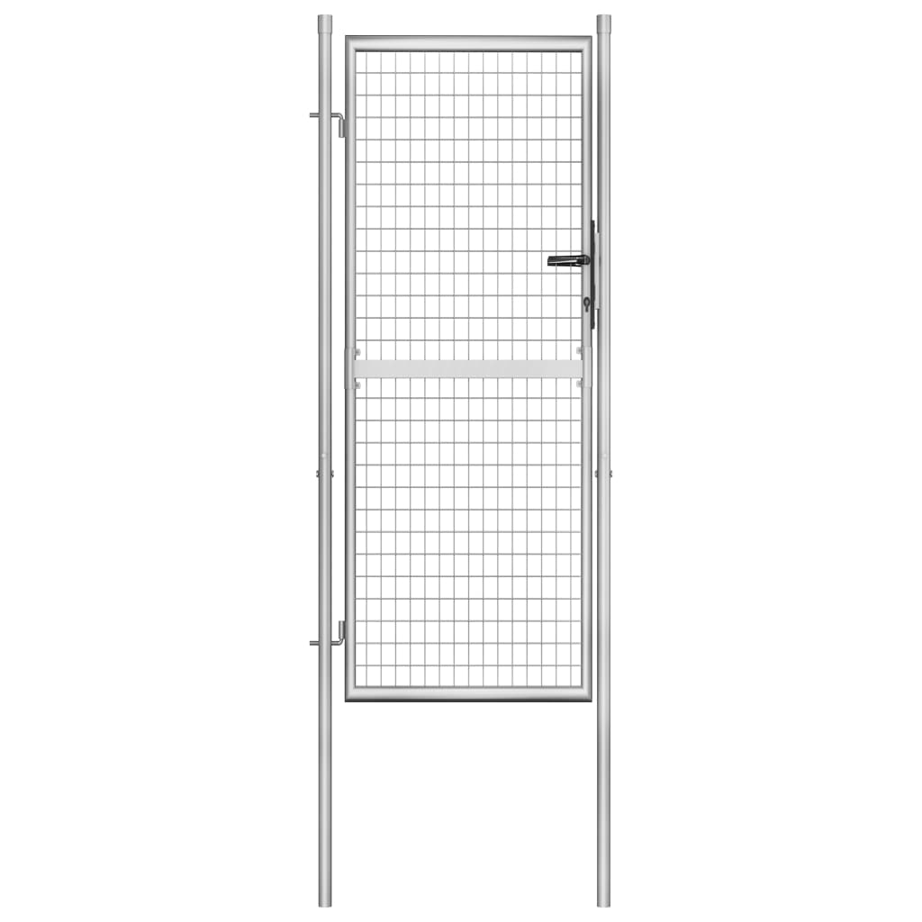 Vidaxl port 105x250 cm galvaniséiert Stol Sëlwer faarweg