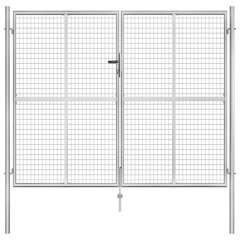 Vidaxl Port 306x250 cm galvaniséiert Stol Sëlwer faarweg