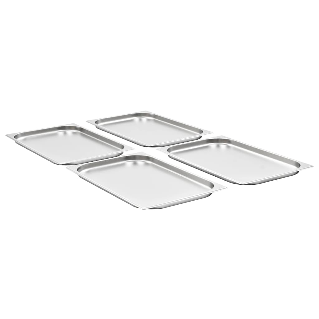 Vidaxl Gastronormbakken 4 PCS Gn 1 1 20 mm de acero inoxidable