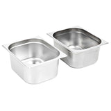 Vidaxl Gastronormbakken 2 PC GN 1 2 150 mm rostfritt stål