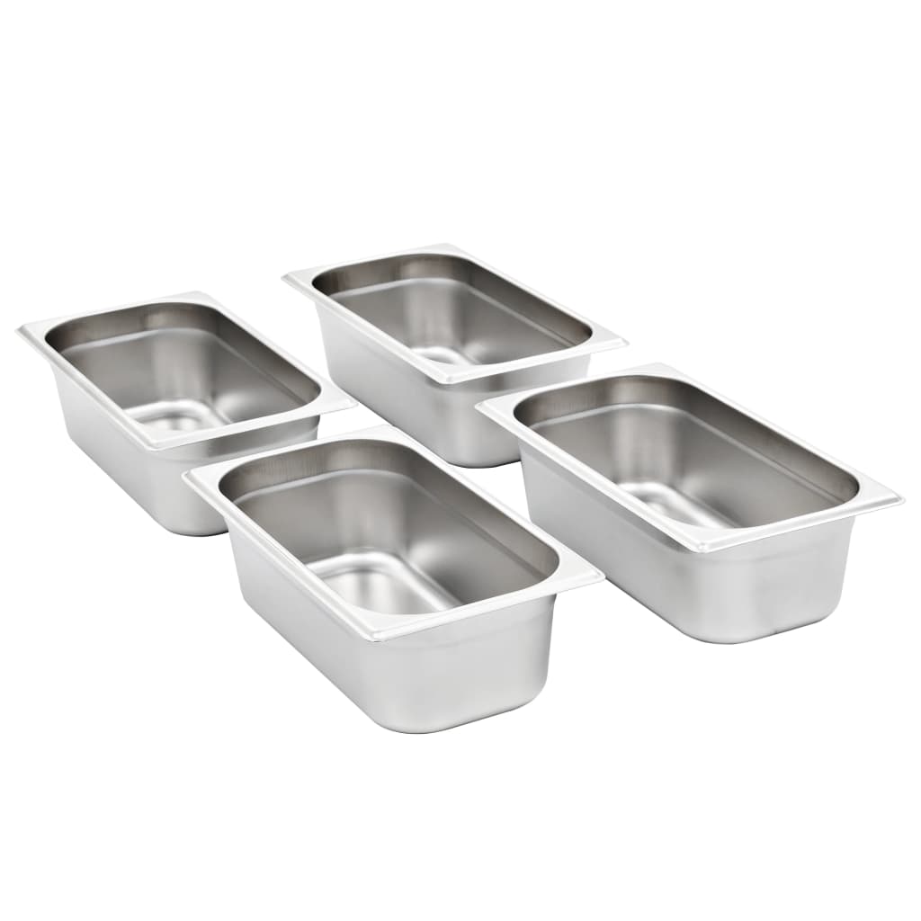 Vidaxl Gastronormbakken 8 PC GN 1 3 100 mm rustfrit stål