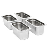 Vidaxl Gastronormbakken 4 PCS GN 1 3 150 mm rostfritt stål