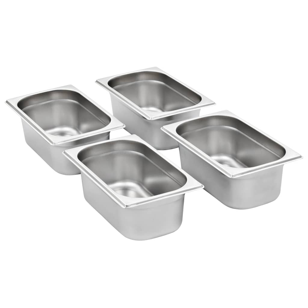 Vidaxl Gastronormbakken 8 PC GN 1 4 100 mm stal nierdzewna